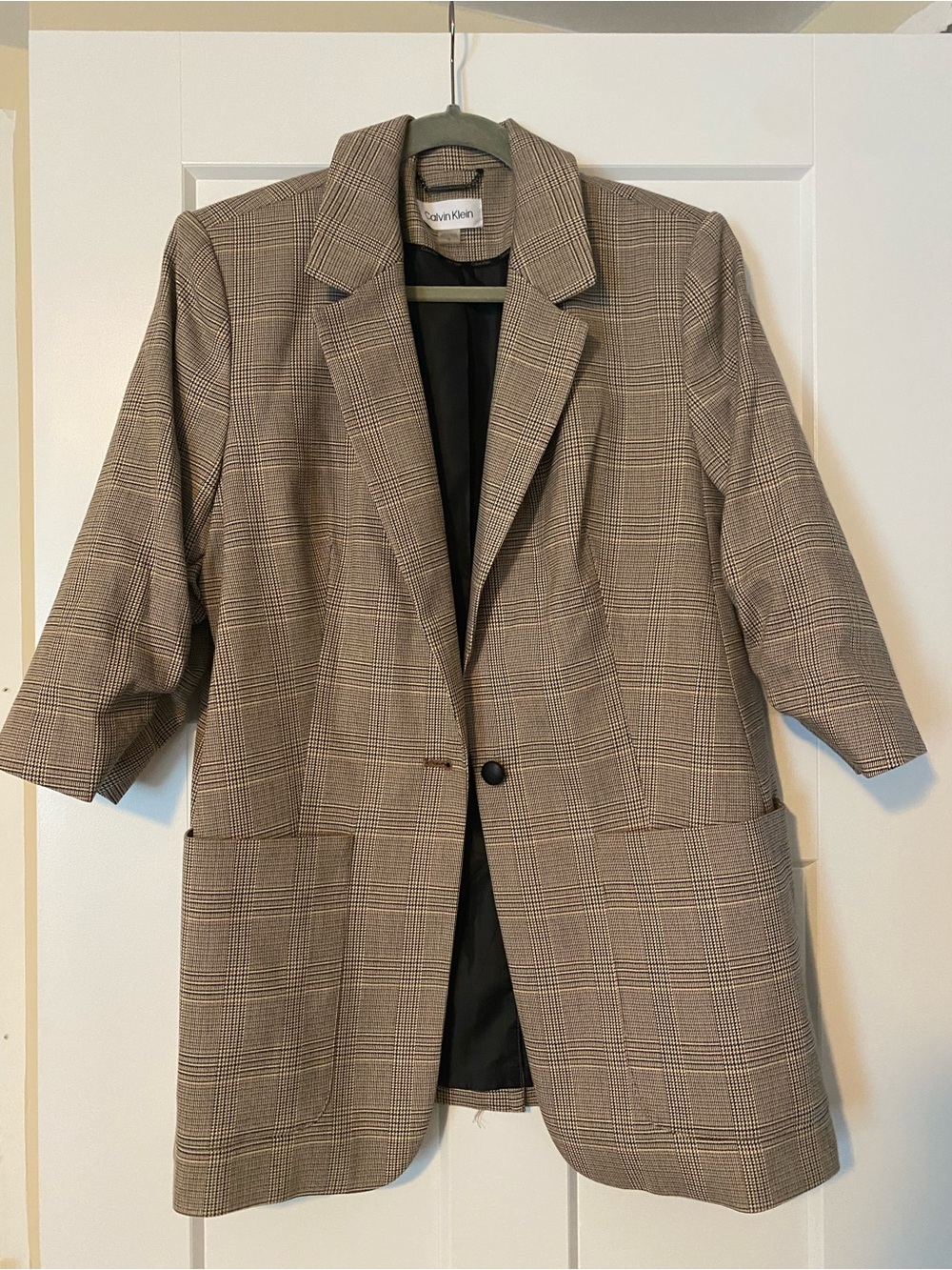 Calvin Klein plaid blazer size 14